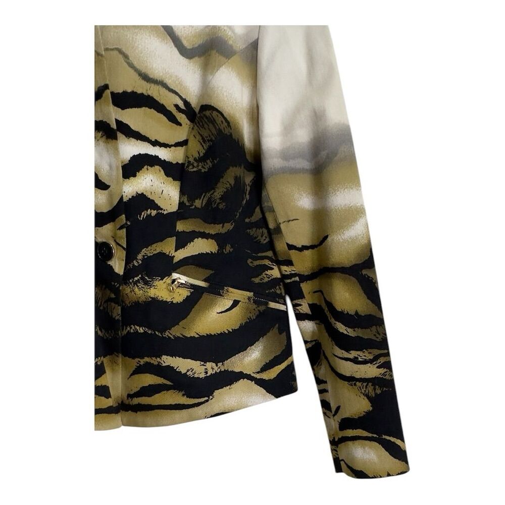 Chico's Black Label Women's Animal Print Jacket Zipper Sleeves Size 0 Mu… - Picture 5 of 16